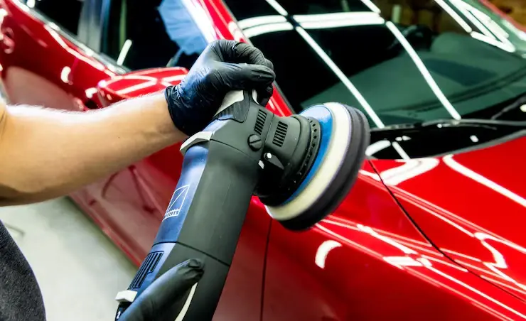 Ceramic coating side detail showing polishing prep and finish quality